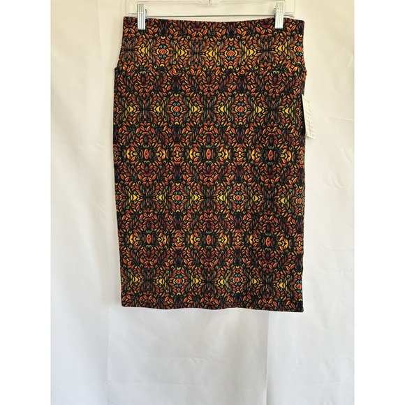 NWT LuLaRoe Cassie Pencil Skirt Stretch Size Medium Multi Color leaves floral - Picture 1 of 7